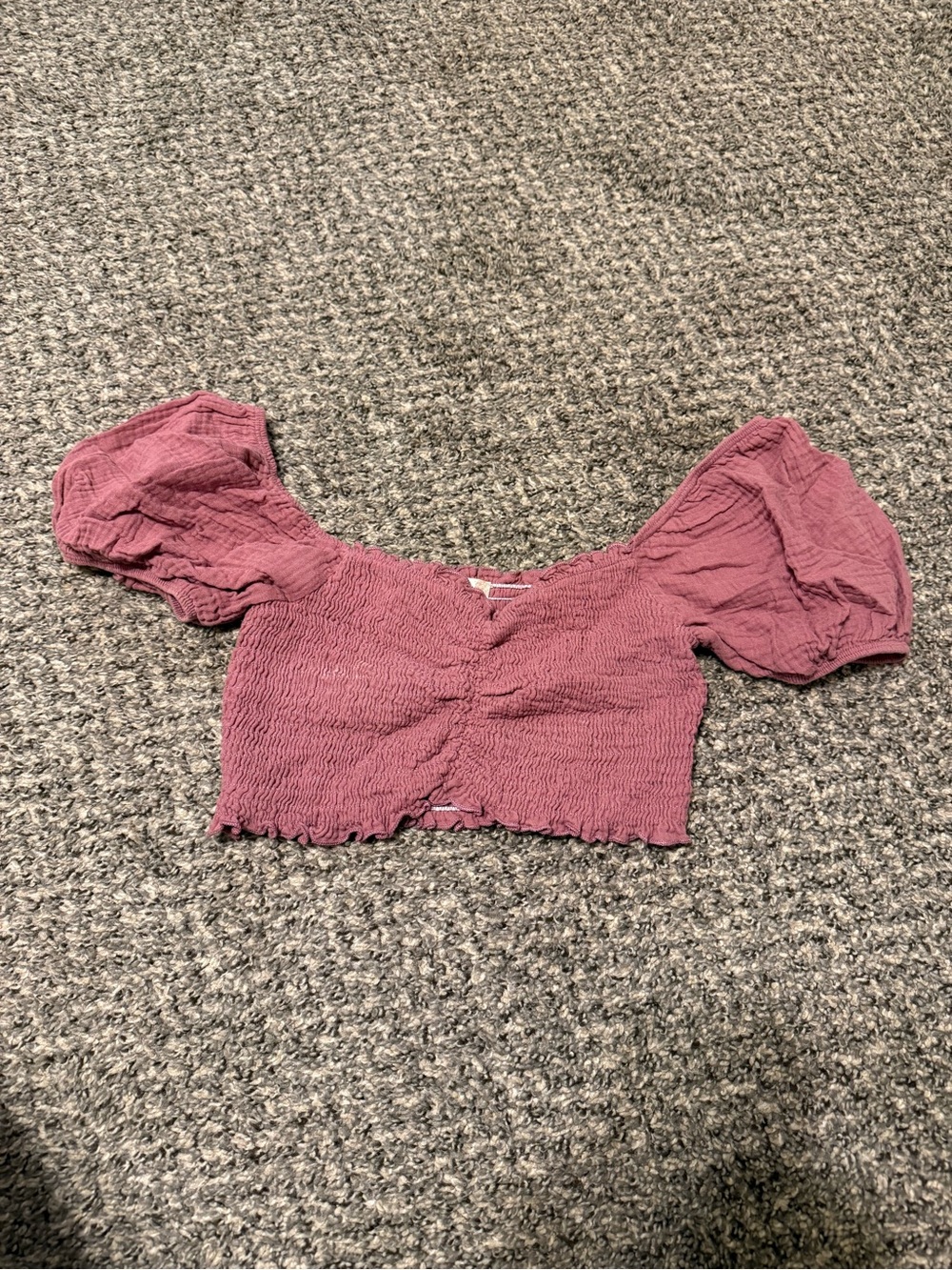 Altar’d State mauve pink crop top puff sleeve boho coquette medium